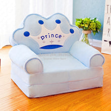 Load image into Gallery viewer, Only Cover NO Filling Cartoon Crown Seat  Puff Skin Cover for  Toddler Children Sofa Folding Baby Kids Best Gifts
