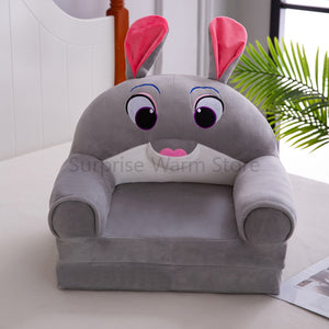 Only Cover NO Filling Cartoon Crown Seat  Puff Skin Cover for  Toddler Children Sofa Folding Baby Kids Best Gifts