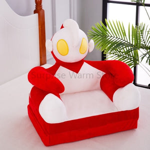 Only Cover NO Filling Cartoon Crown Seat  Puff Skin Cover for  Toddler Children Sofa Folding Baby Kids Best Gifts