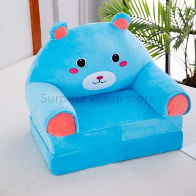 Only Cover NO Filling Cartoon Crown Seat  Puff Skin Cover for  Toddler Children Sofa Folding Baby Kids Best Gifts
