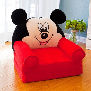 Only Cover NO Filling Cartoon Crown Seat  Puff Skin Cover for  Toddler Children Sofa Folding Baby Kids Best Gifts
