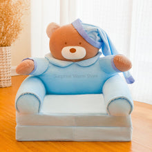 Load image into Gallery viewer, Only Cover NO Filling Cartoon Crown Seat  Puff Skin Cover for  Toddler Children Sofa Folding Baby Kids Best Gifts
